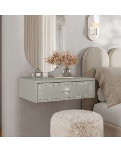 Penteadeira Cabeceira Suspensa Strass 50cm - Off White