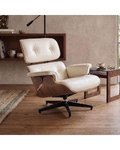 Poltrona Charles Eames Office Couro Sintético Linha Premium Design Atemporal Escritório - Branco