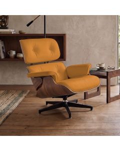 Poltrona Charles Eames Office Couro Sintético Linha Premium Design Clássico Escritório - Caramelo