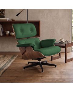 Poltrona Charles Eames Office Couro Sintético Linha Premium Design Atemporal Escritório - Verde