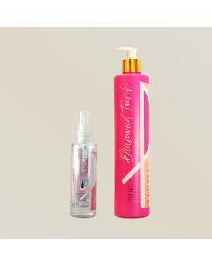 Kit Pink Flow Diamond Touch Shampoo 500ml + Sérum 30ml Brilho Intenso Selagem e Maciez Duradoura