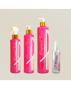 Kit Pink Flow Diamond Touch Shampoo + Condicionador + Leave-in + Sérum Proteção Suave
