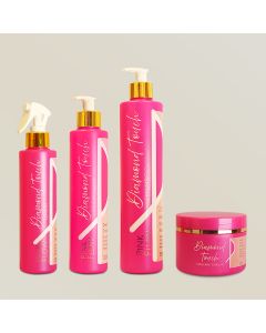 Kit Pink Flow Diamond Touch Shampoo + Condicionador + Máscara + Leave-in Cuidado e Brilho Intenso